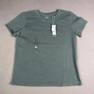 Camisa Diseño Alpino Para Mujer Mediana Verde AD Caminata SS Camiseta Algodón Orgánico Senderismo Foto 1 de 4