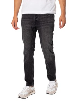 Jack & Jones de los hombres Vaqueros ajustados Mike Original 389, Negro - Imagen 1 de 4