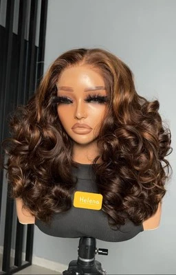 Peluca de cierre de encaje 100 % vietnamita cabello humano, SDD, 5x5 HD, hinchable, 250 % densidad  Foto 1 de 4