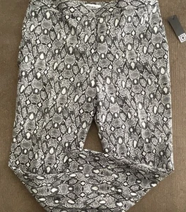 Pantalones al tobillo Liz Claiborne para mujer con estampado de serpiente talla 10 - mezcla de algodón/spandex nuevos con etiquetas - Imagen 1 de 5
