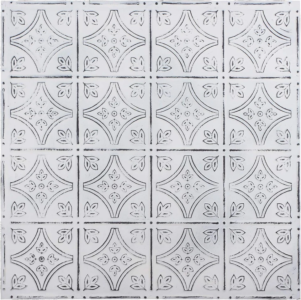 Azulejos de parede de estanho 24X24 pregos, risers de escada, azulejos de teto de metal, pacote com 5 (antigos - Imagem 1 de 4
