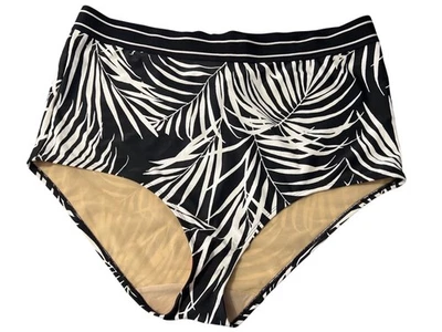 NEW Cacique High-Waisted Swim Bottoms Size 28 Palm Leaf Beach Vacation Resort - Image 1 of 4