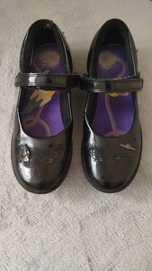 Clarks  Older Girls ETCH SPACE Black Patent Leather School Shoes 2 F / Eu 34 - Picture 1 of 3