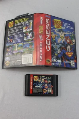 Justice League Task Force (Sega Genesis, 1995) CARTRIDGE AND BOX - Image 1 of 2