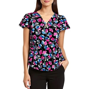 Jones New York Womens Printed Crepe Blouse Petites BHFO 6813 - Picture 1 of 3