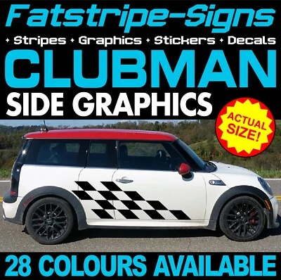 da montare MINI CLUBMAN STRISCE GRAFICHE DECALCOMANIE ADESIVI TURBO R55 F54 1.6 CLUBVAN - Immagine 1 di 2