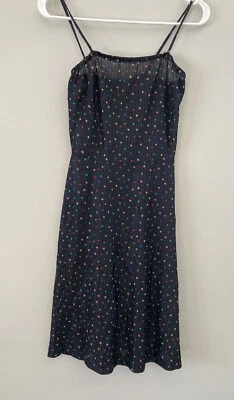 Vestido de Verano Plisado Acordeón Lunares Negro Transparente Años 60 XS De Colección Foto 1 de 4