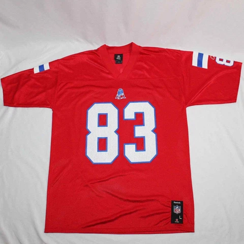 New England Patriots Wes Welker 83 Reebok Throwback Red Jersey SZ Large Cover