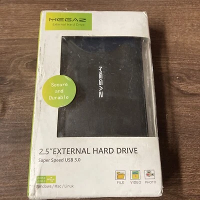 MegaZ 160GB  External Hard Drive Backup Slim 2.5'' Portable HDD USB 3.0 - Image 1 of 2