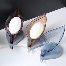 Leaf Shape Soap Holder Self Draining Soap Sponge Rack Storage Kitchen Bathroom