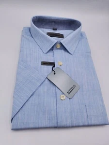 Kurzarm Hemd MARCELLO MARABOTTI Gr. L 41/42 Blau Kentkragen Regular Fit - Bild 1 von 6