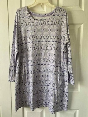 Croft & Barrow Ropa de Dormir Íntima Vestido Camisón Pijama Lavanda Cachemira Talla XL Foto 1 de 4