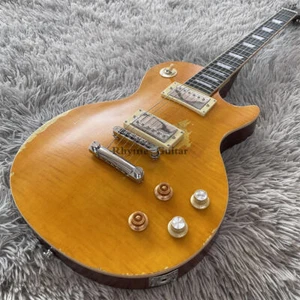 Vintage Standard  Greeny Electric Guitar Flamed Maple Top Heavy Aged - Picture 1 of 9