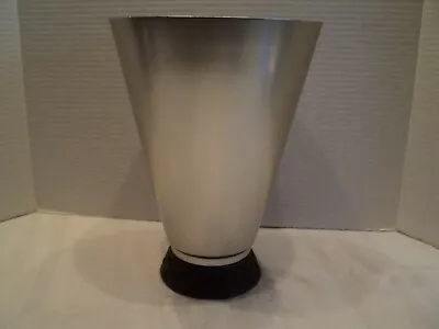 Kensington Aluminum Large Vase Marlborough Pattern by Lurelle Guild, Brass Base - Image 1 of 4