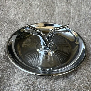 Vintage 1960’s MCM Chrome Alligator/Penguin Pincherette Ashtray Trinket Dish - Picture 1 of 4