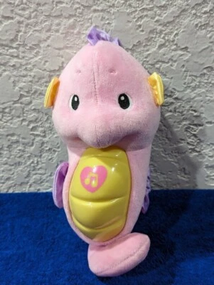 Juguete de peluche Fisher Price Seahorse Pink Soothe & Glow Seahorse 2012 11" de largo Foto 1 de 4