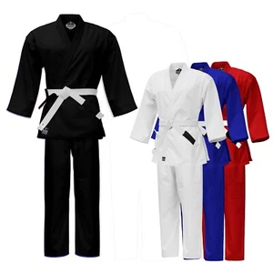 TRUESAGA - Uniforme de abrigo abierto de karate ligero regular Gi 8 oz PC - Imagen 1 de 29