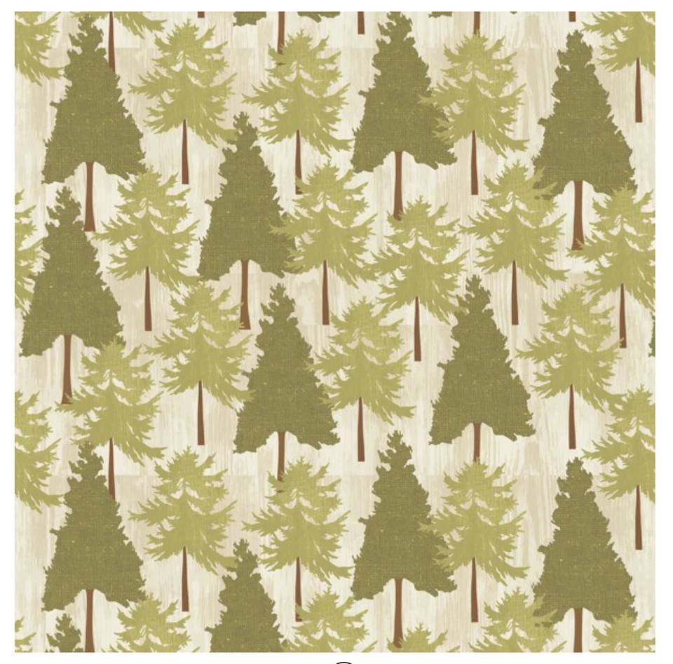 David Textiles Precut Sewing Fabric, Lodge Trees, 1 Yard, 36" X 44" - Image 1 of 1