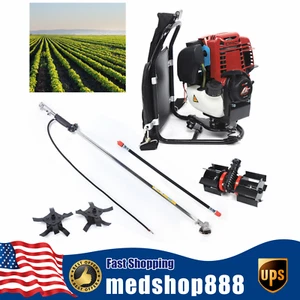 3 in 1 35.4CC 4 Stroke Backpack Gas Garden Brush Cutter Grass Trimmer Lawn Mower - Picture 1 of 24