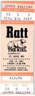 Vintage Ratt Ticket Stub February 13 1987 St. Louis Mo Unused Untorn