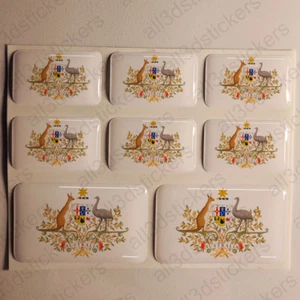 Sticker Australia Resin Domed Stickers Australia Coat of Arms 3D Vinyl Adhesive - Imagen 1 de 1