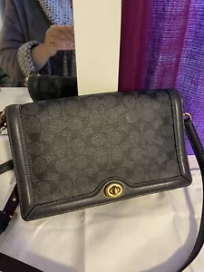 COACH 31070 Riley in signature canvas Charcoal Hand bag Crossbody - Picture 1 of 16