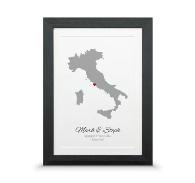 Personalised special place map engagement gift | Wedding anniversary present - Image 1 of 4