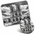 Ensemble tapis souris & montagnes russes - BW - Cathédrale Notre Dame de Paris France #37090