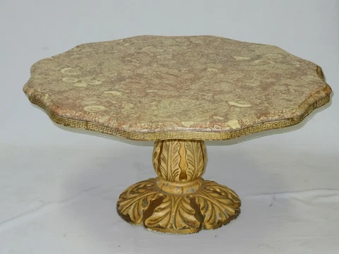 STYLISH MID CENTURY HOLLYWOOD REGENCY BILLY HAINES ERA MARBLE TOP COFFEE TABLE Cover