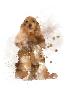 Cocker Spaniel ART PRINT, Dog lover gift, Wall Art, Home Decor, Gift - Picture 1 of 4