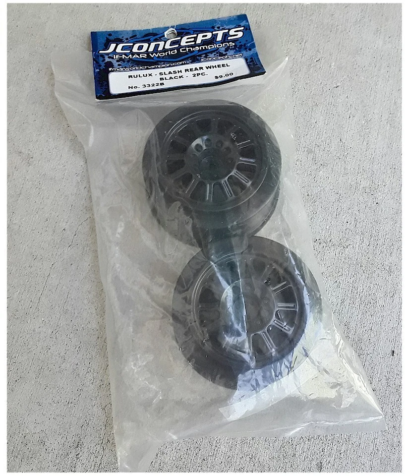 J Concepts 3322B Rulux for Traxxas Slash Rear Wheel Black (2) - Image 1 of 1
