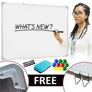 MAGNETIC WHITEBOARD SMALL LARGE WHITE BOARD DRY WIPE NOTICE OFFICE SCHOOL HOME - Picture 1 of 10
