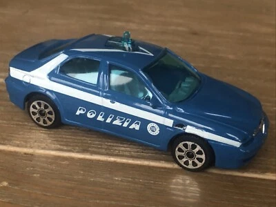 Coche de policía Burago Alfa Romeo Polizia azul 1:43 diecast en muy buena condición Foto 1 de 4