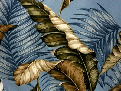 22" Tela Tropical Corteza ASIENTO DE SILLA/FUNDA TRASERA Cremallera ~ Hoja de Plátano-Pizarra Foto 1 de 4