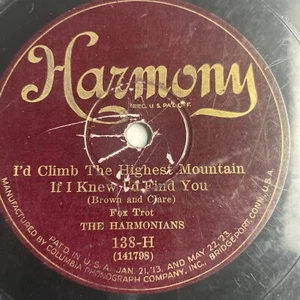 10 Zoll 78 Upm - Harmonians - I'd Best Mountain If I Knew I'd Find You / 138H - Bild 1 von 4