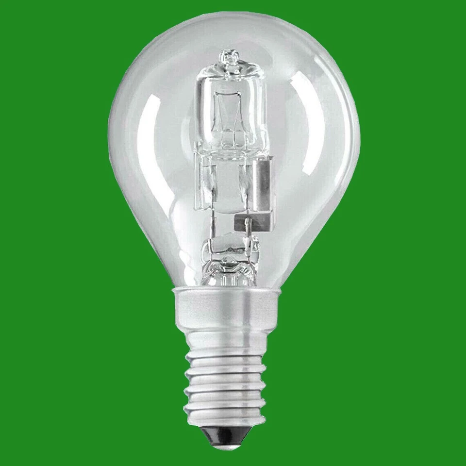 10x 28W =37W Halogen Dimmable Clear Round Golf Energy Saving Light Bulbs SES E14 - Image 1 of 1