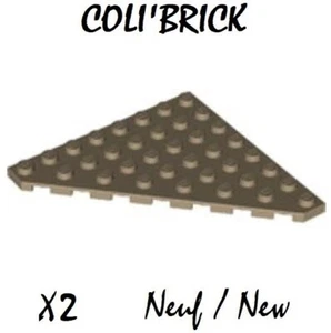 Lego 30504 - 2x Plaque Aile / Wedge Plate 8x8 - Beige Foncé / Dark Tan - NEUF - Imagen 1 de 1