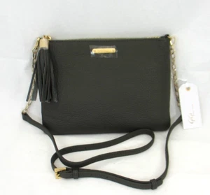 GiGi New York Chelsea schmale Umhängetasche mit Quaste NEU Leder anthrazit Einzelhandel 175 $ - Bild 1 von 12