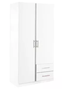 Kleiderschrank Cliff Drehtürenschrank 90x58x198cm weiß 2-türig - Bild 1 von 3