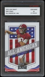 Tarjeta de novato Mac Jones 2021 Leaf All-American 1er grado 10 Alabama Crimson Tide - Imagen 1 de 1
