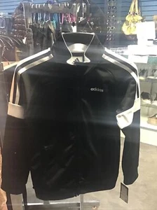 Adidas Boys Black Zip Up Sport Track Jacket & Pockets Youth Size Medium 8-10 - Picture 1 of 3