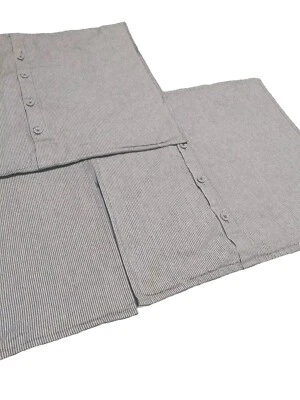 Fundas de almohada Ikea KRISTIANNE 20" (3) gris a rayas botón cierre granja Foto 1 de 4