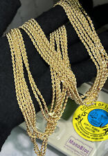 18k Solid Yellow Gold Shiny Rope Chain Necklace, 26 Inches. 8.45 Grams