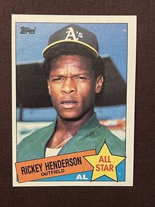 NEAR MINT SHARP CORNERS Rickey Henderson 1985 Topps #706 Oakland Athletics HOF