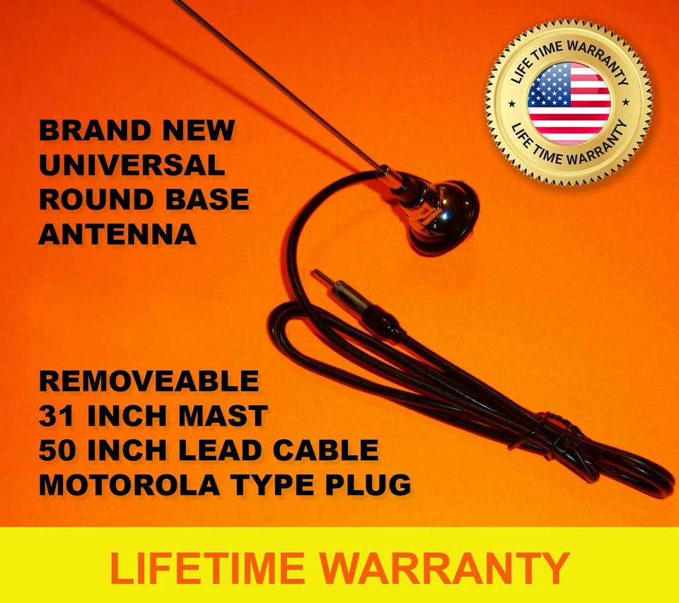 RADIO ANTENNA CAR TRUCK REPLACEMENT AM/FM STEREO BRAND NEW CHROME UNIVERSAL TYPE Foto 1 de 4