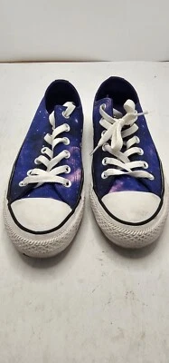 Converse All Star Low Top Satin Galaxy Womens (7) Purple Blue Sneaker (E3) - Image 1 of 4