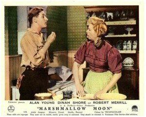 MARSHMALLOW MOON Original Lobby Card Alan Young Dinah Shore in kitchen 1952