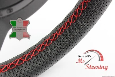 PARA PONTIAC GRAND AM 85-96 NEGRO PERF CUERO VOLANTE CUBIERTA ROJO 2 PUNTOS Foto 1 de 4