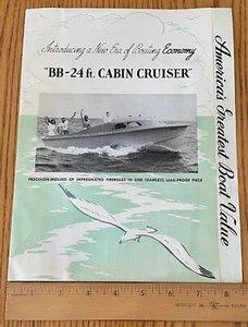 BB 24ft Cabin Cruises by Beetle Boat Co Dealer Sales Brochure 1950's - Picture 1 of 3