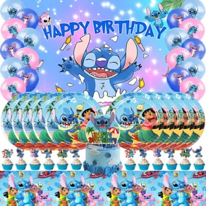 Stitch Party Supplies Birthday Decor Set Balloons Cake Toppers Banner Boys party - Picture 1 of 8